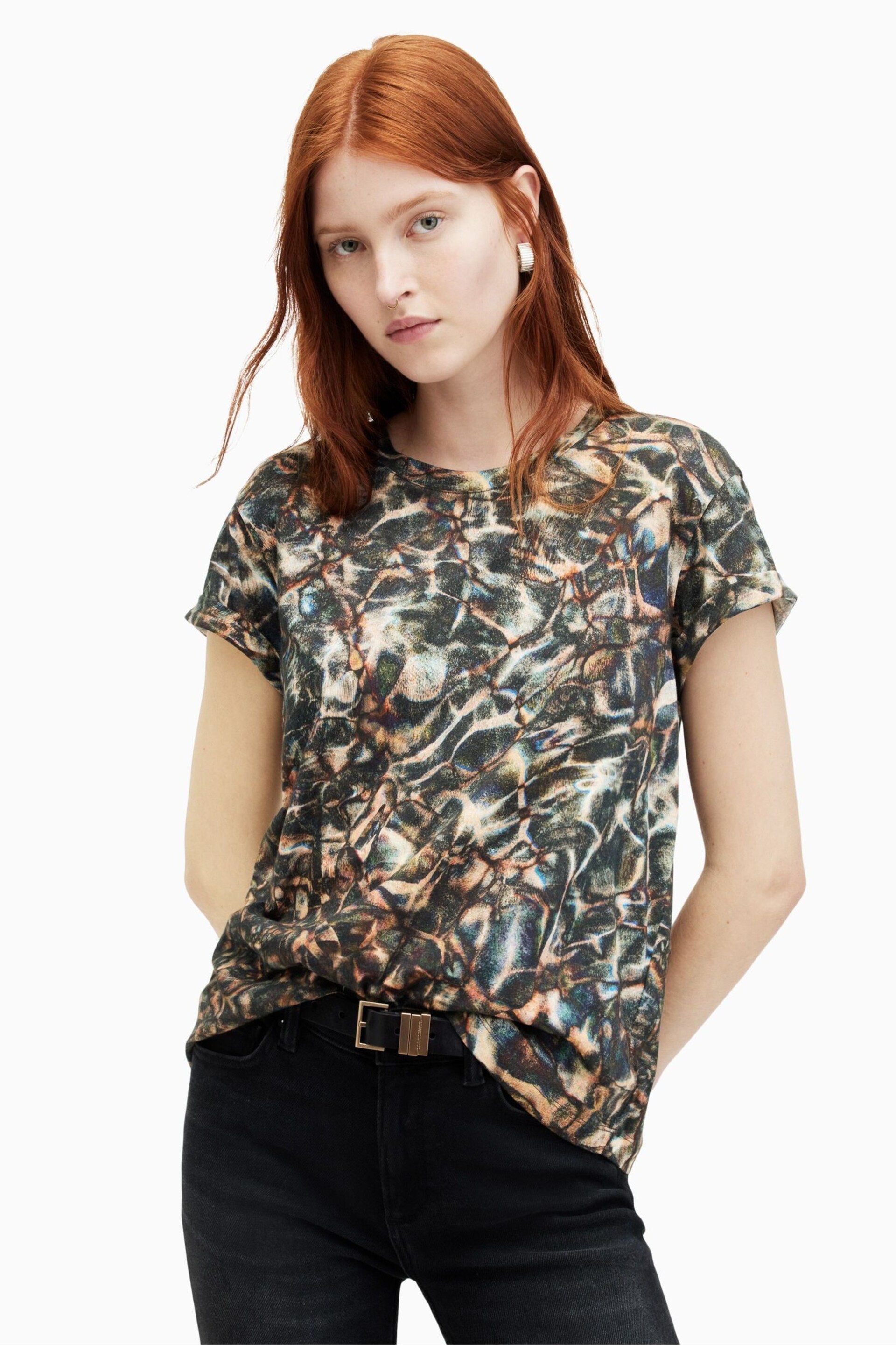 AllSaints Animal Print Caladesi Anna T-Shirt - Image 4 of 6