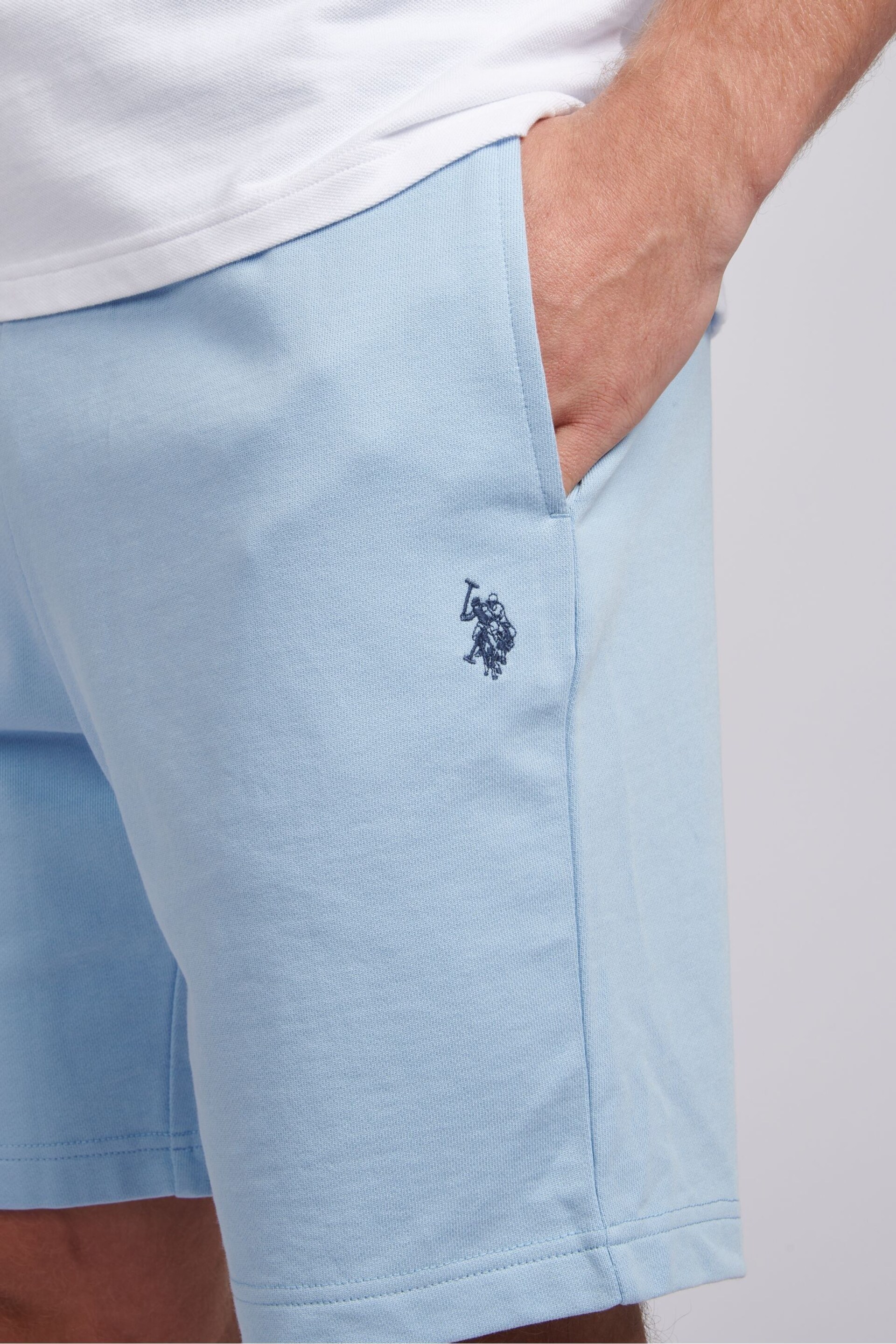 U.S. Polo Assn. Mens Classic Fit Double Horsemen Sweat Shorts - Image 4 of 6