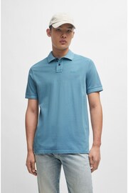 BOSS Sky Blue Cotton Pique Polo Shirt - Image 1 of 5