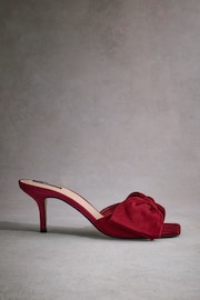 Red Tabitha Simmons Joelle Leather Bow Mules - Image 4 of 12