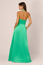 Adrianna Papell Green Liquid Satin A-Line Gown - Image 2 of 7