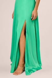 Adrianna Papell Green Liquid Satin A-Line Gown - Image 5 of 7