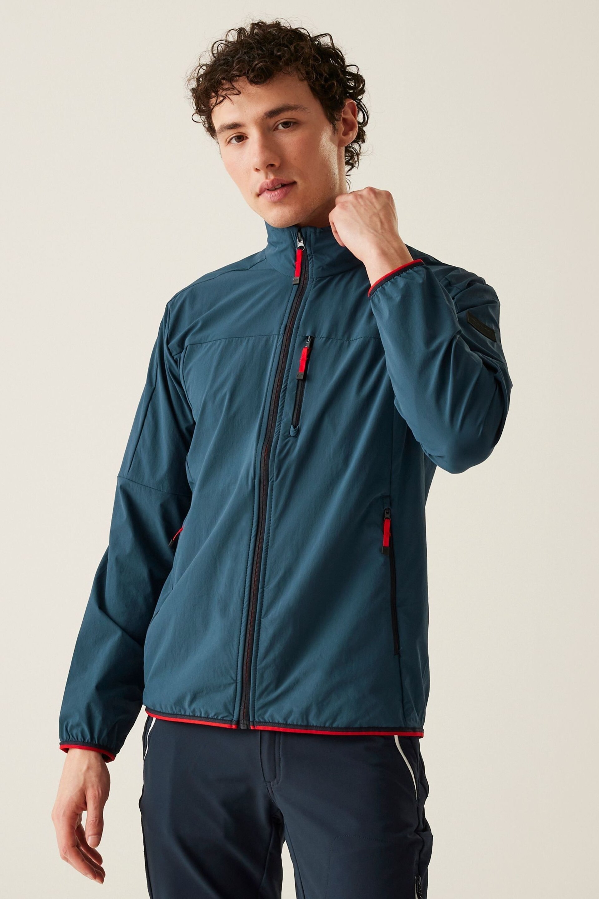 Regatta Blue Prestfield Full Zip Softshell Jacket - Image 1 of 5