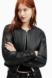 AllSaints Black Everly Bomber Jacket - Image 1 of 7