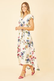 Mela Cream Wrap Dip Hem Dress - Image 3 of 5