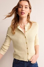 Boden Cream Textured Scallop Cardigan - Image 1 of 7