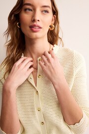 Boden Cream Textured Scallop Cardigan - Image 2 of 7