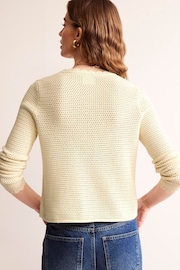 Boden Cream Textured Scallop Cardigan - Image 3 of 7