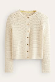 Boden Cream Textured Scallop Cardigan - Image 6 of 7