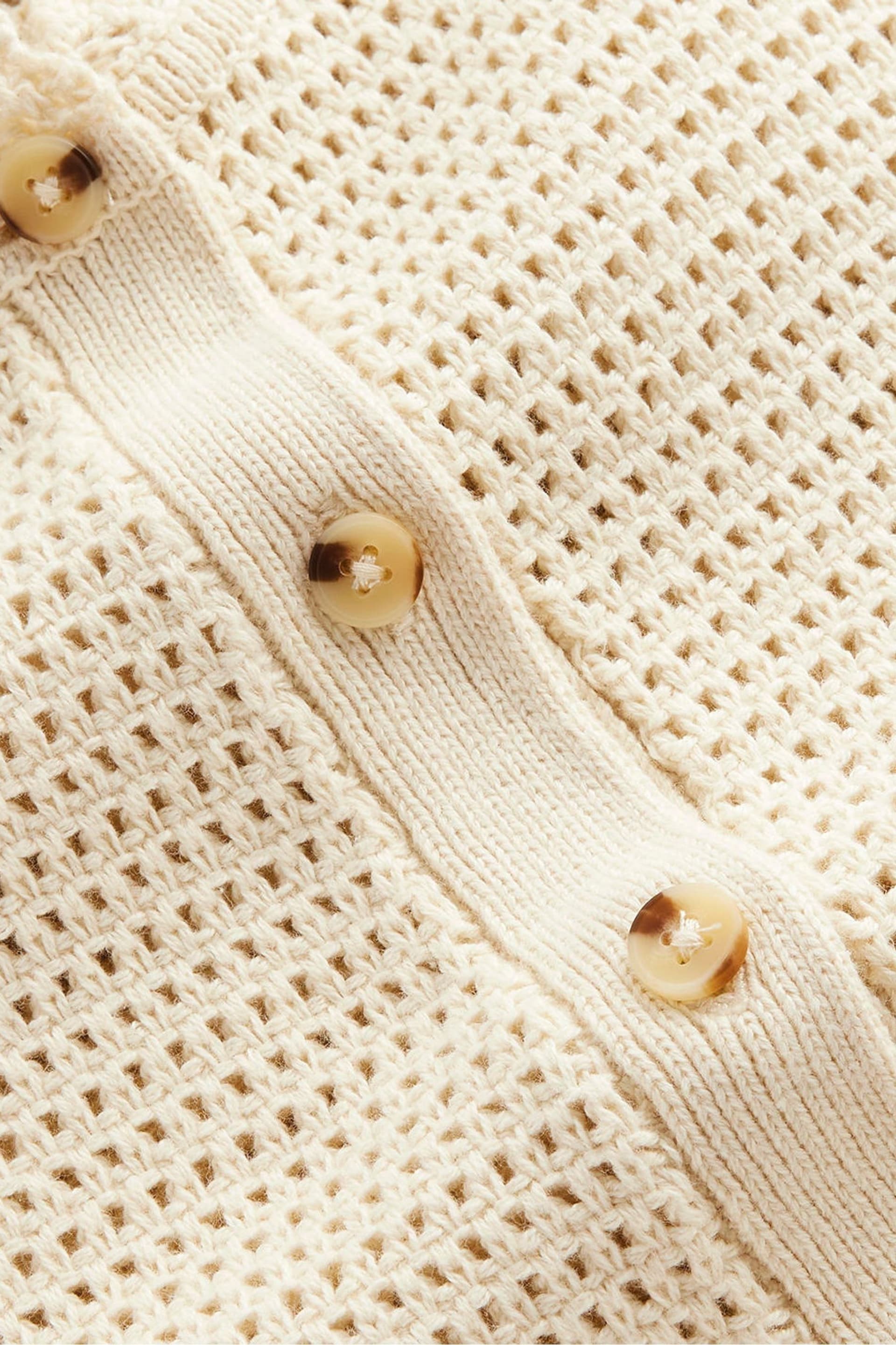 Boden Cream Textured Scallop Cardigan - Image 7 of 7