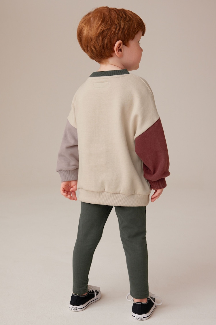 Stone Fox Colourblock Sweatshirt and Leggings Set (3mths-7yrs) - Image 2 of 7