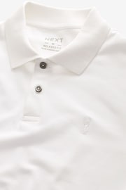 White Relaxed Fit Short Sleeve Pique Polo Shirt - Image 6 of 7