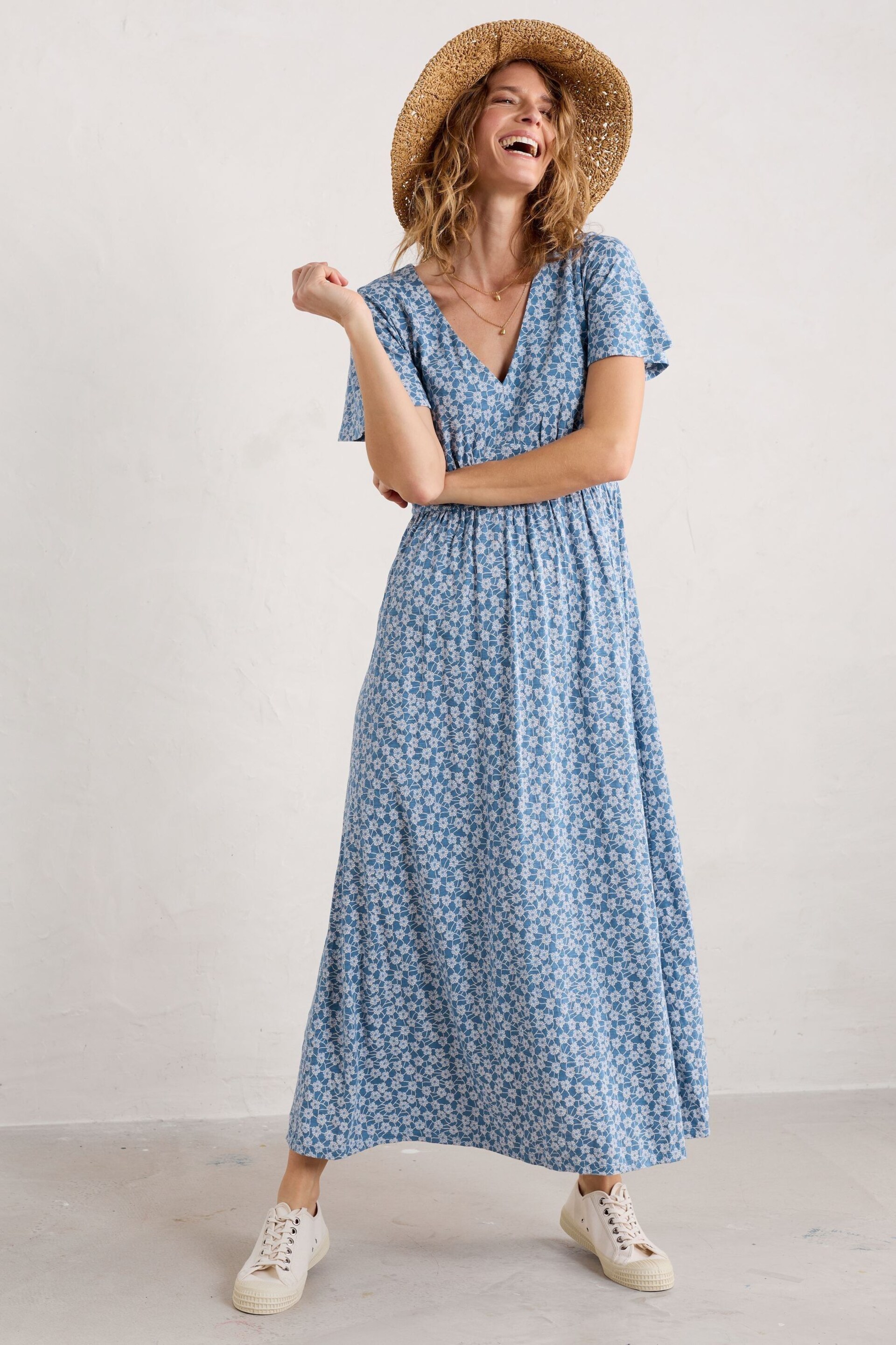 Seasalt Cornwall Blue Tall  Chateaux Dress - Image 3 of 5