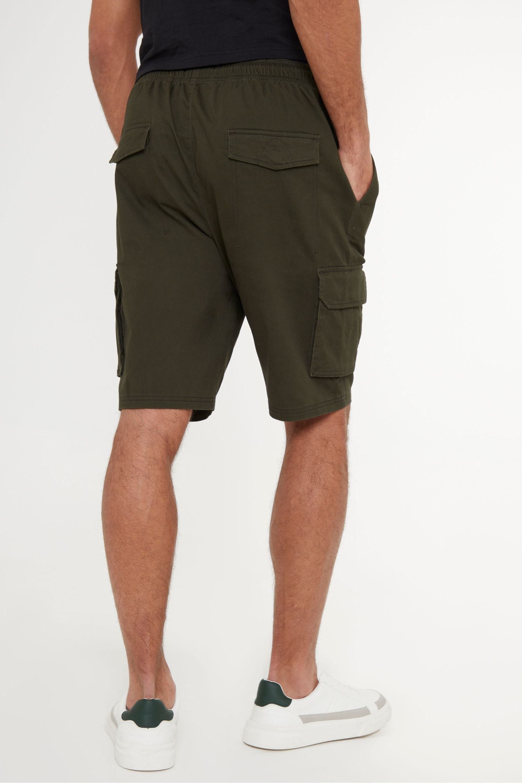 Khaki jogger shorts on sale