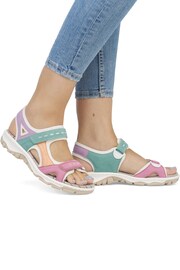 Rieker Womens Pink Bur Fastener Sandals - Image 10 of 10