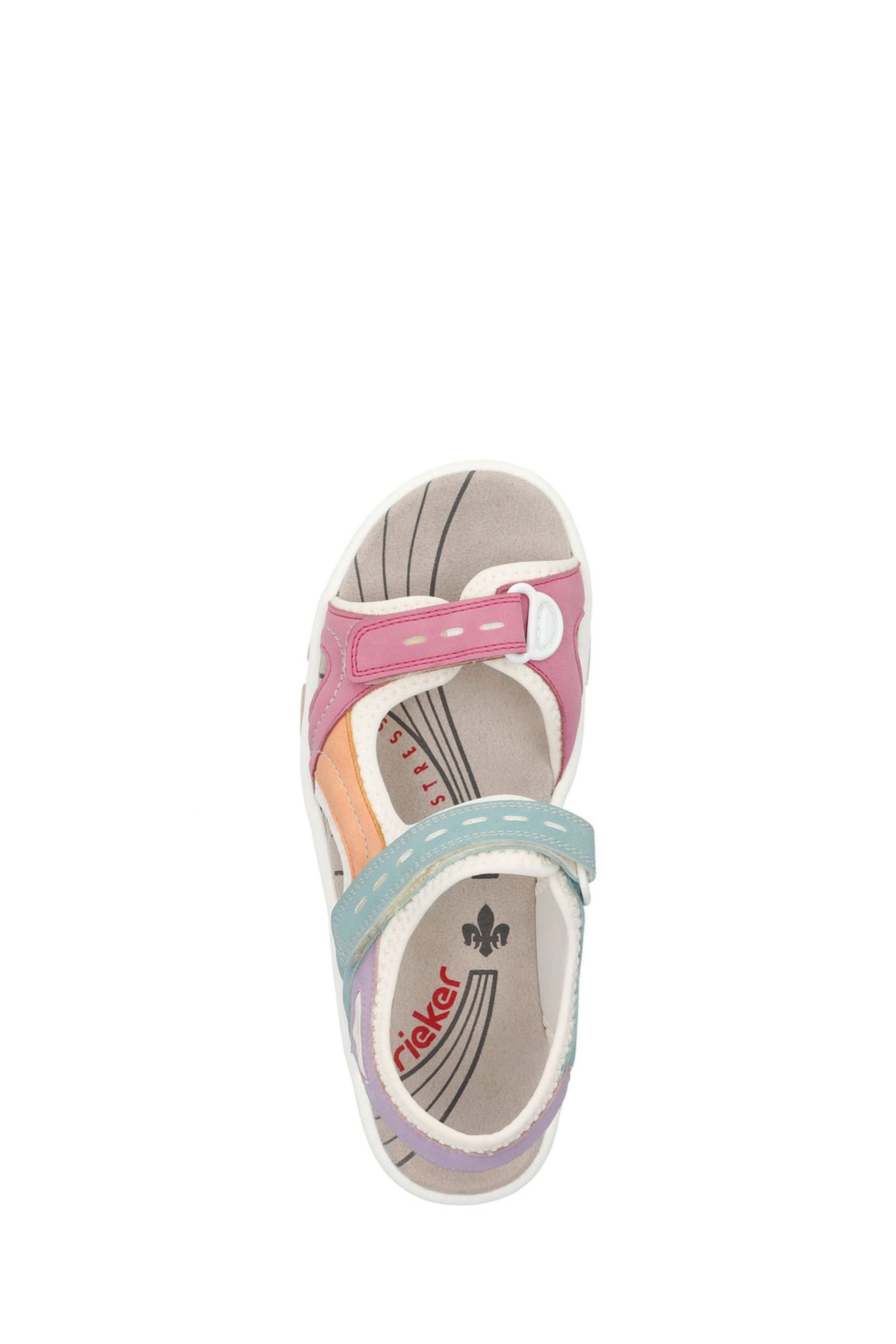 Rieker Womens Pink Bur Fastener Sandals - Image 8 of 10