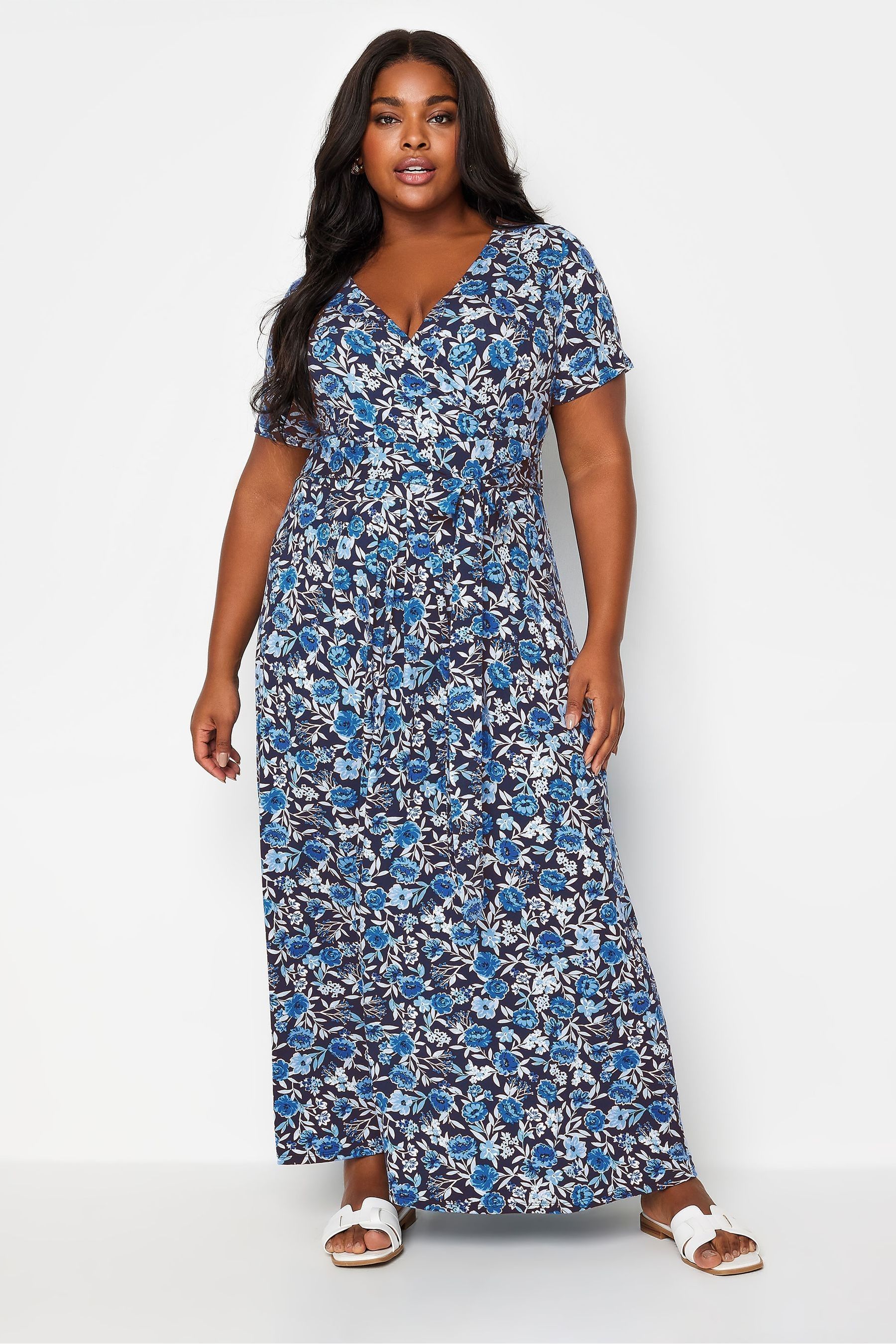 Print wrap maxi dress outlet