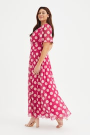 Scarlett & Jo Pink Isabelle Angel Sleeve Maxi Dress - Image 3 of 5