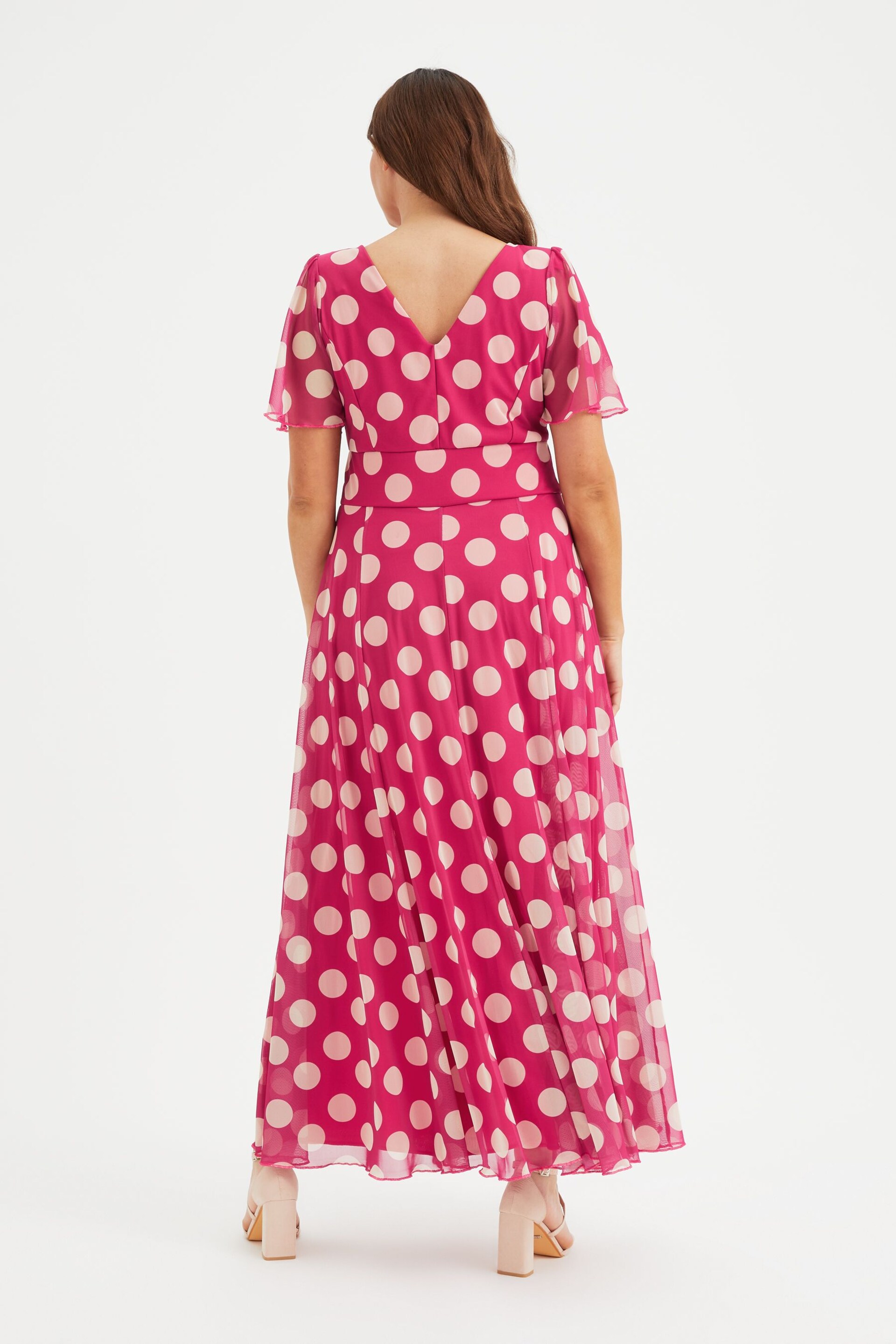 Scarlett & Jo Pink Isabelle Angel Sleeve Maxi Dress - Image 4 of 5