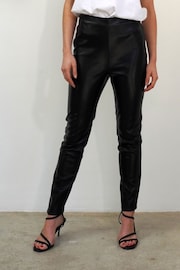 Religion Black Faux Leather Skinny Trousers In Soft PU - Image 2 of 5