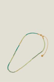 Accessorize Green 14ct Gold Plated Beaded Collar Necklace - Image 1 of 3
