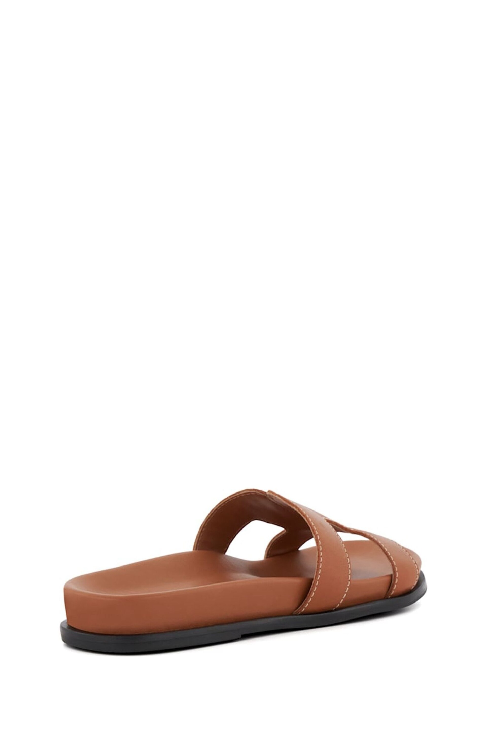 Dune London Brown Wide Fit Loupa Footbed Smart Sliders - Image 5 of 8