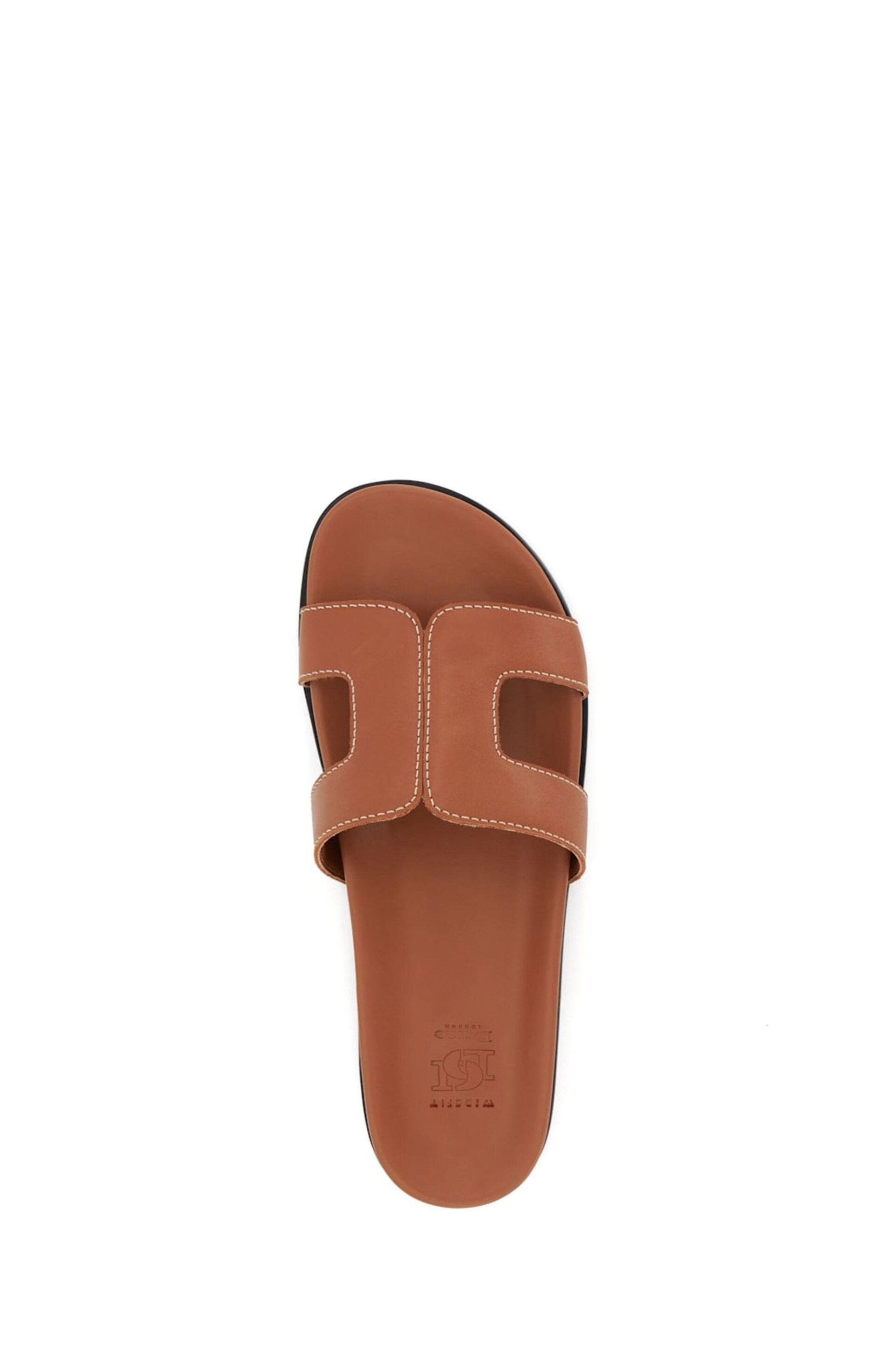 Dune London Brown Wide Fit Loupa Footbed Smart Sliders - Image 6 of 8