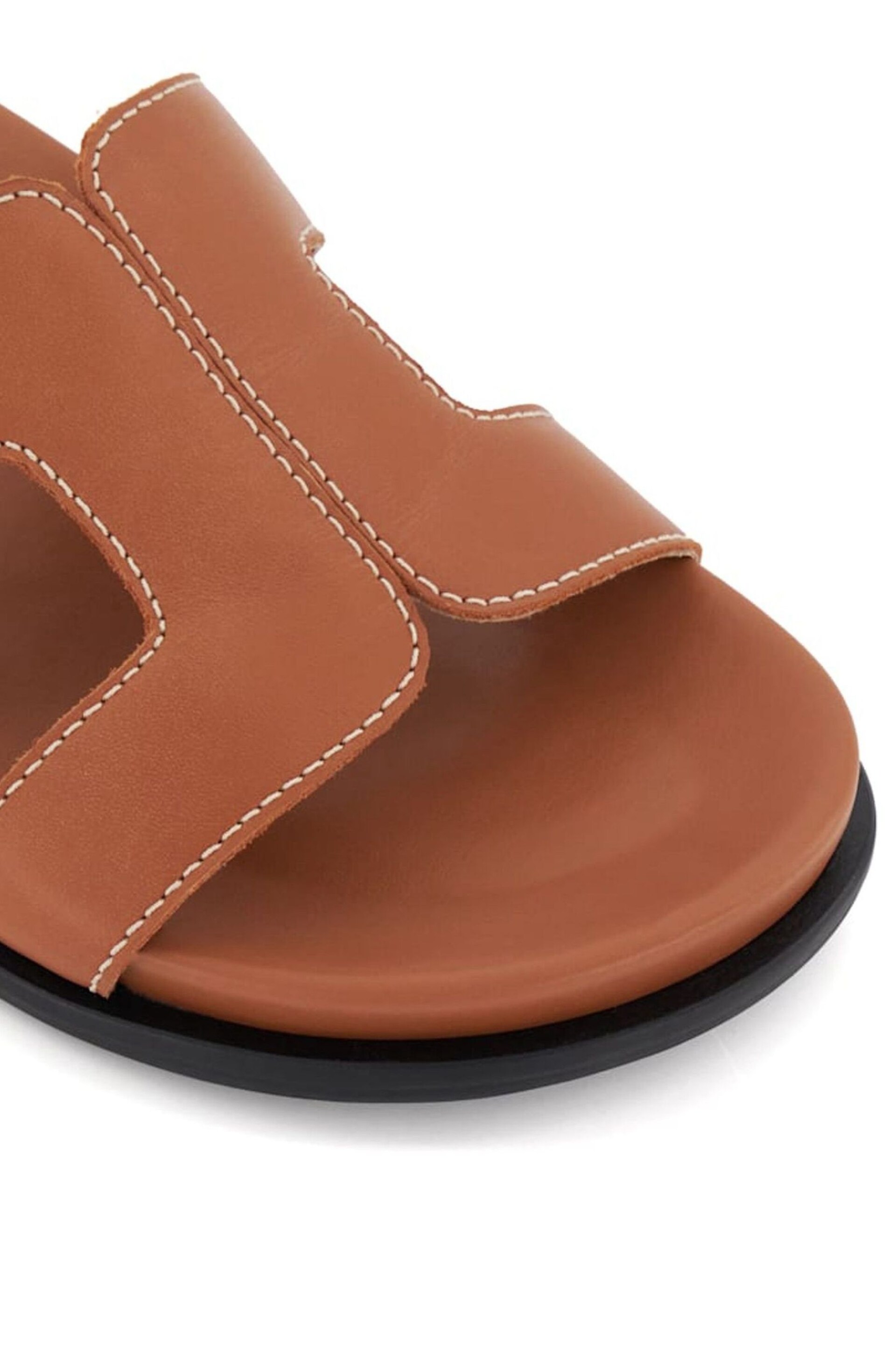 Dune London Brown Wide Fit Loupa Footbed Smart Sliders - Image 7 of 8