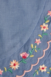 Monsoon Blue Floral Embroidered Chambray Skort - Image 4 of 4