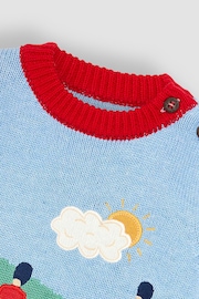 JoJo Maman Bébé Blue Solider Button Detail Jumper - Image 3 of 3