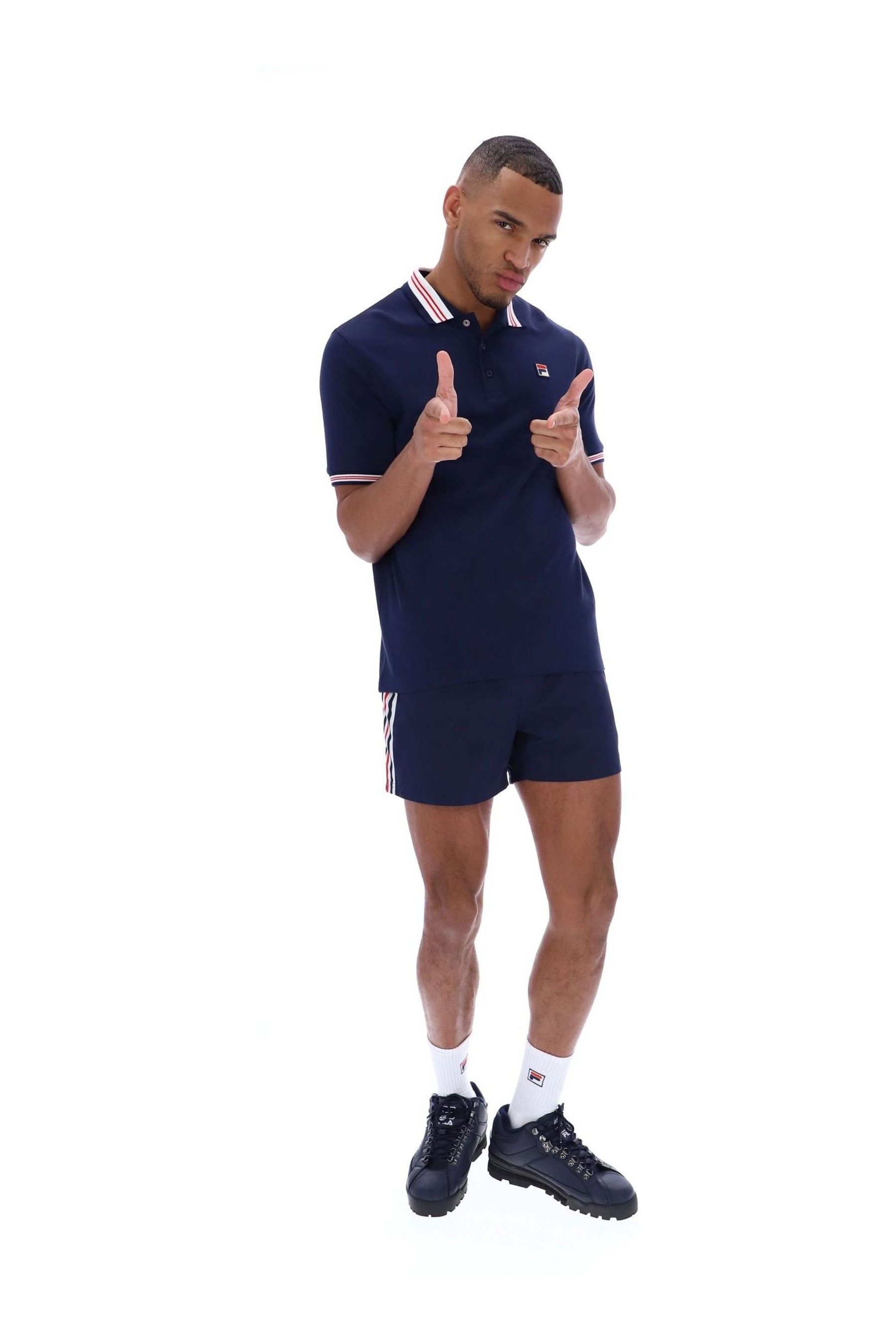 Buy Fila Blue Faraz Tipped Rib 100 Cotton Polo Shirt from Next France