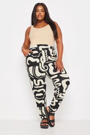 Yours Curve Black Double Pleated Harem Trousers - Image 1 of 5