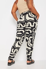 Yours Curve Black Double Pleated Harem Trousers - Image 3 of 5
