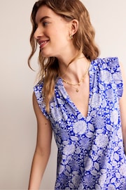 Boden Blue Daisy Jersey Short Tier Dress - Image 4 of 6