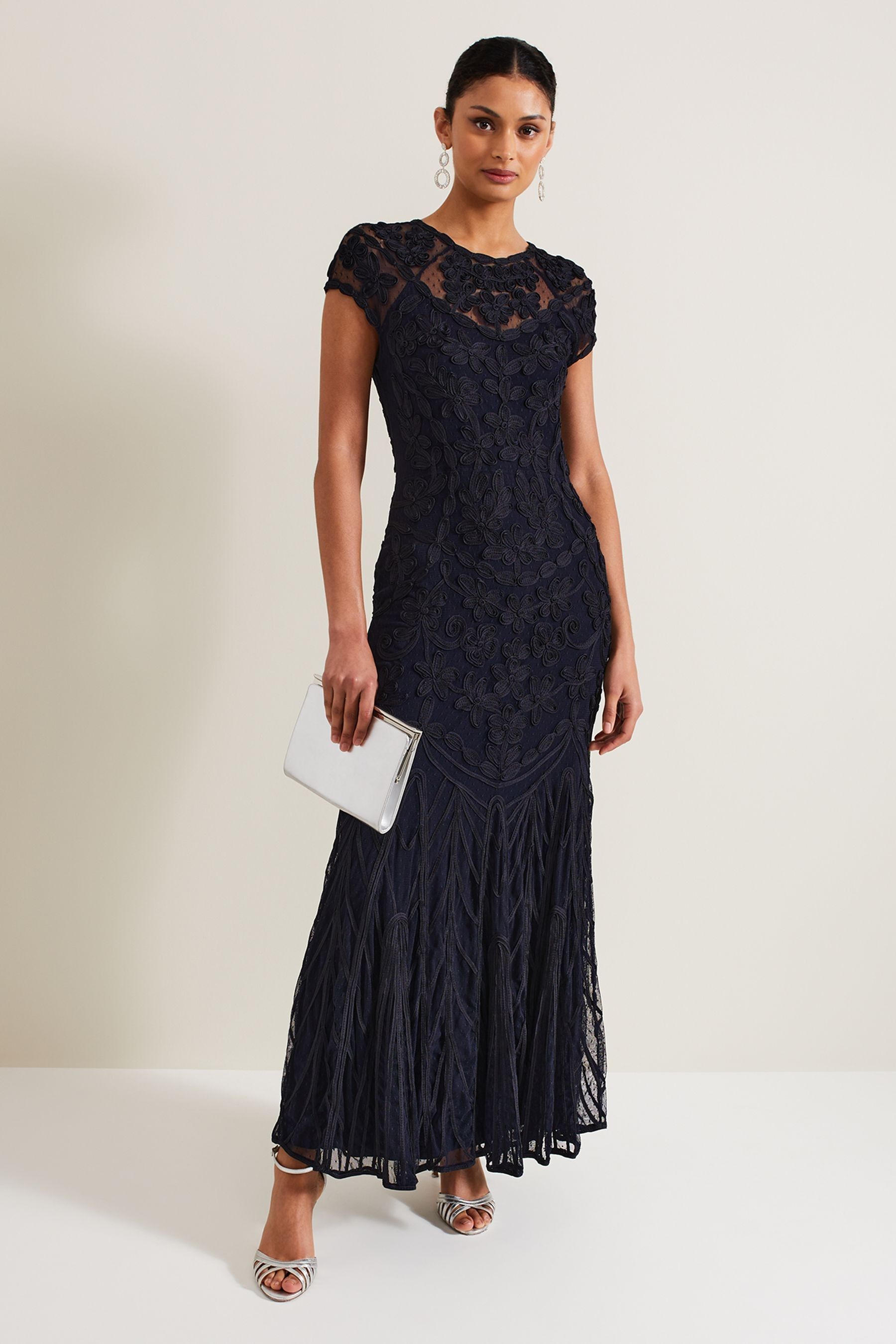 Buy Phase Eight Blue Petite Luana Tapework Maxi Dress from the Next UK online shop