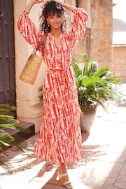 Phase Eight Red Louisa Maxi Abstract Dress - Image 2 of 8