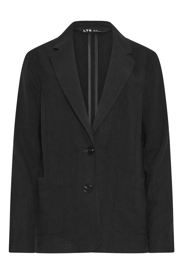 Long Tall Sally Black LTS Tall Black Linen Blazer - Image 4 of 4