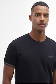 Barbour® International Spencer Waffle Textured Black T-Shirt - Image 4 of 6