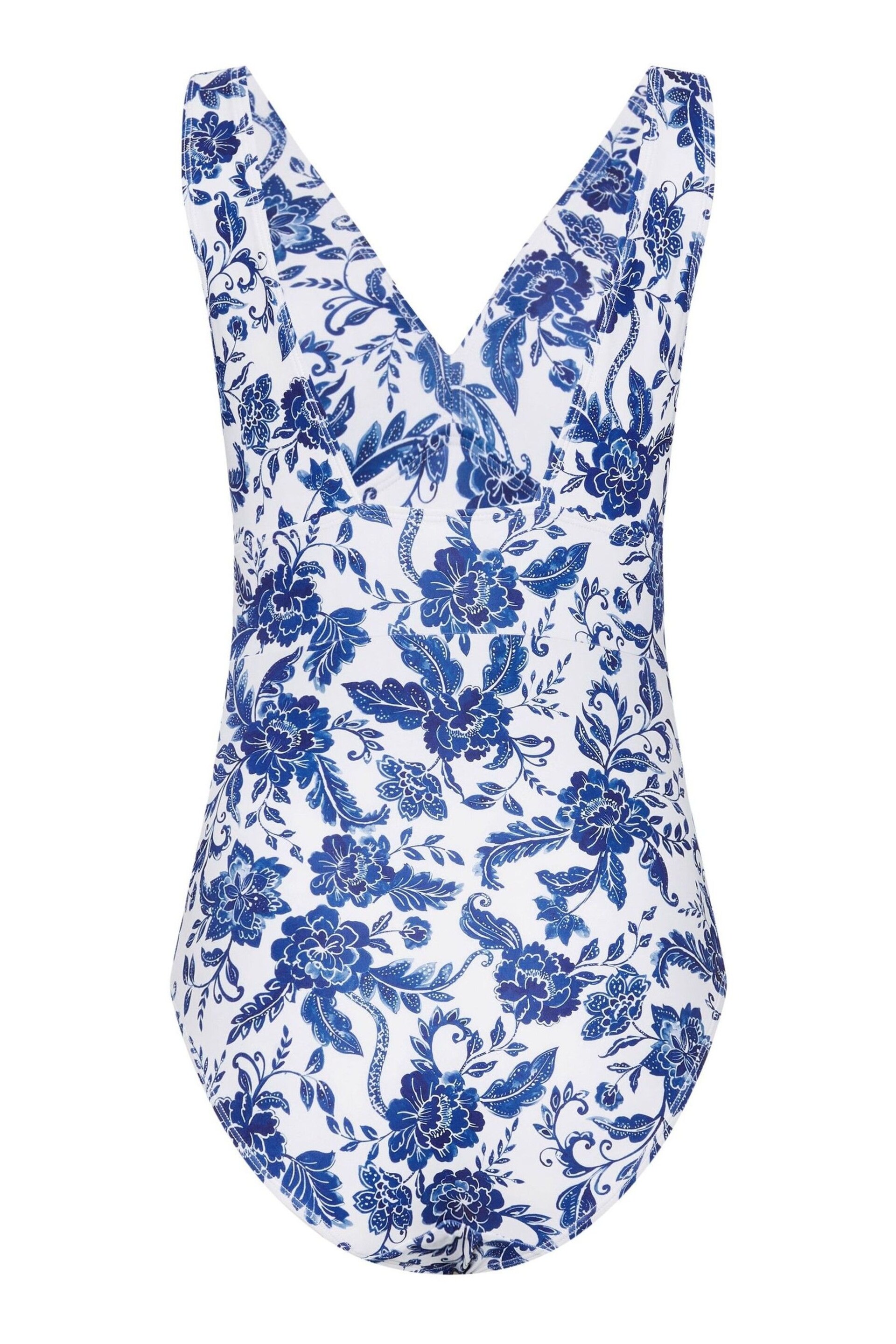 Long Tall Sally Blue LTS Tall Blue & White Floral Print Swimsuit - Image 6 of 6
