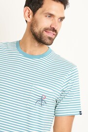 Brakeburn Blue Stripe Pocket T-Shirt - Image 4 of 5