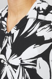 JACK & JONES Black Printed Resort Collar Summer Shirt - Image 6 of 7