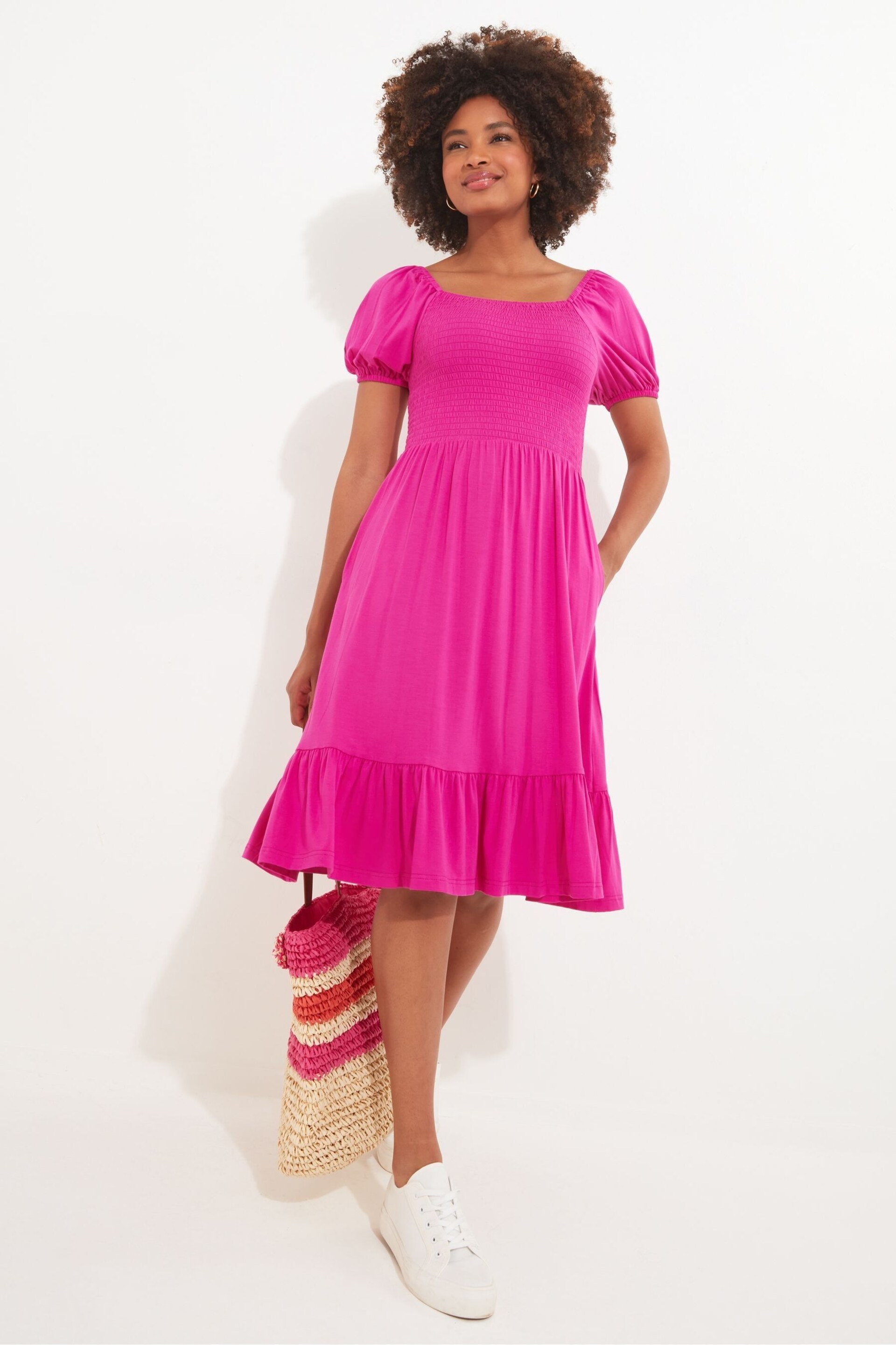 Joe Browns Pink Simple Colourblock Midi Dress - Image 1 of 5