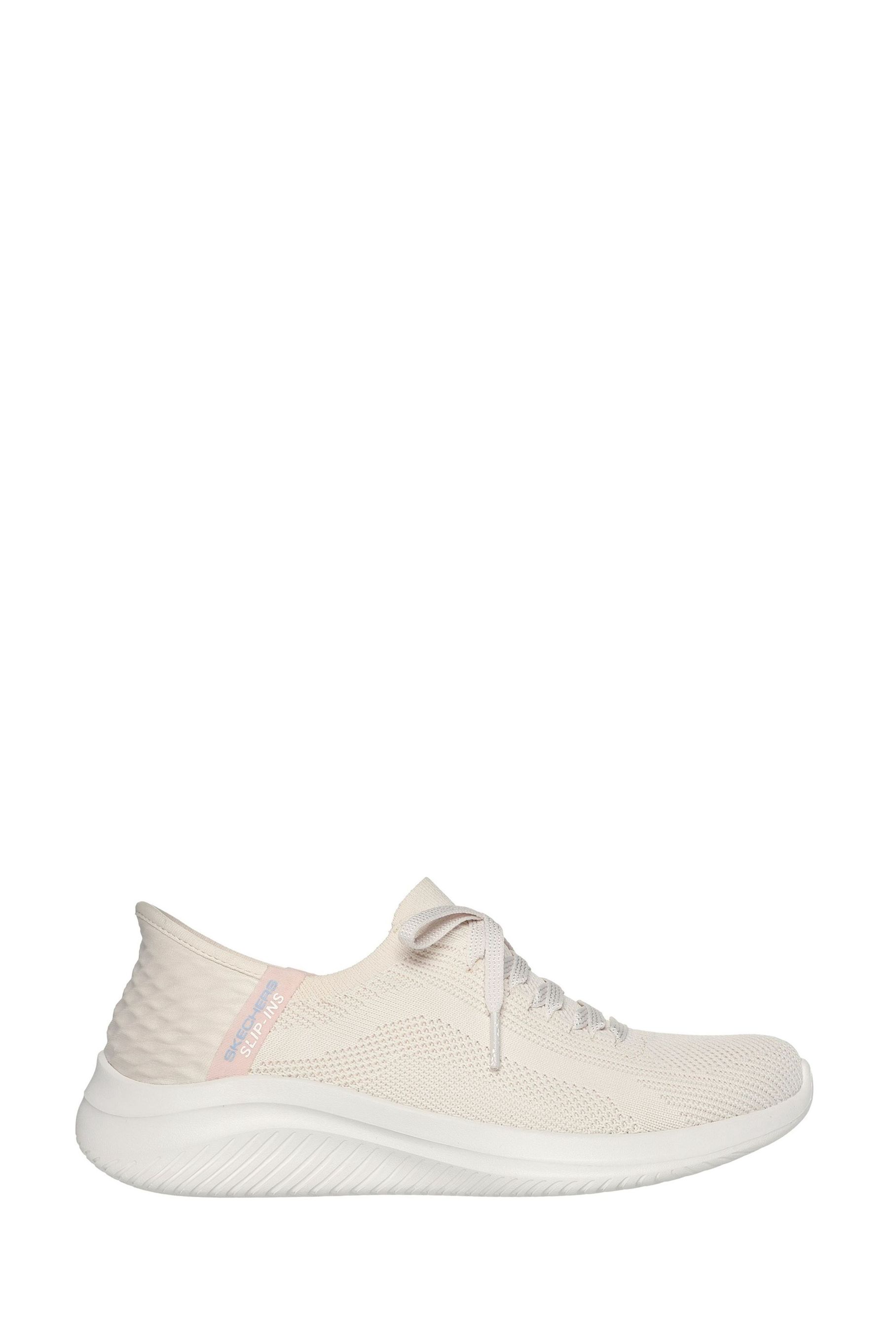 Skechers Cream Ultra Flex 3.0 Slip In Wide Fit Trainers