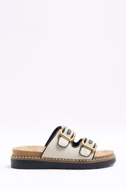 River Island Ecru Double Buckle Sandals - Image 1 of 4