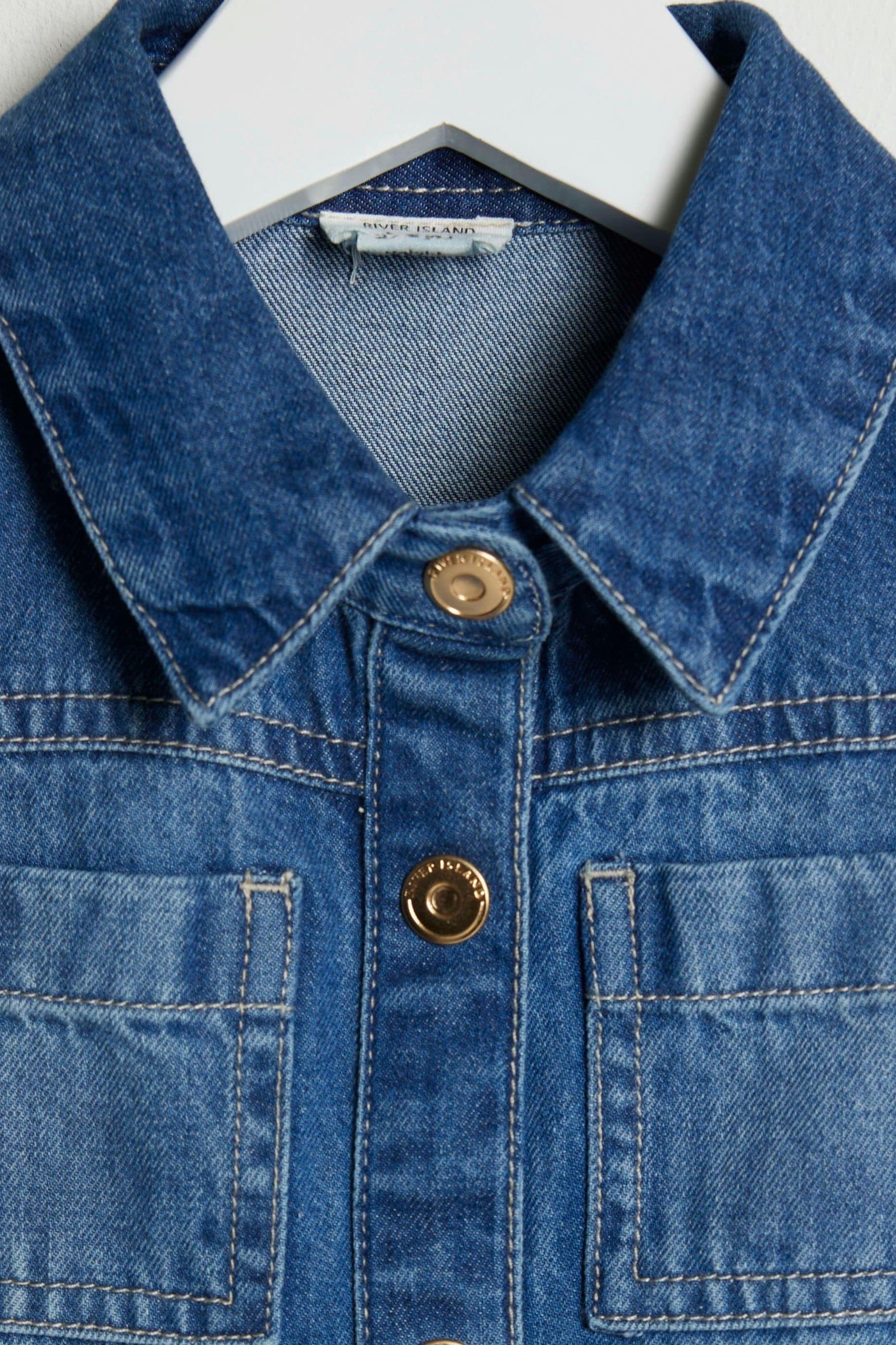 Buy River Island Blue Girls 100 Cotton Denim Pinafore Dress from Next Luxembourg