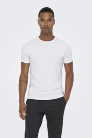 Only & Sons White 2 Pack Oversized Heavy Weight T-Shirt - Image 1 of 6