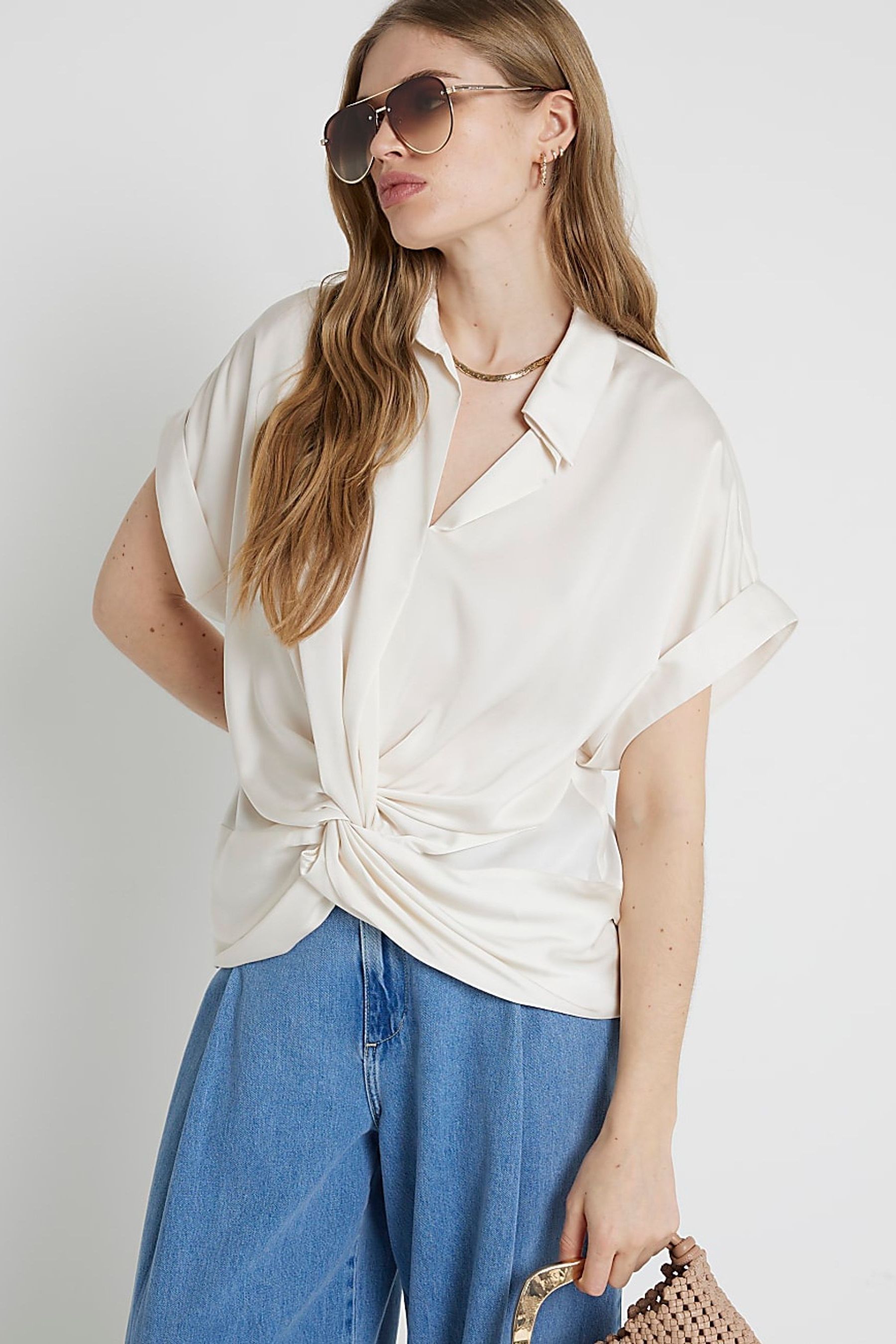 River island white wrap skirt 2025