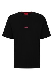 HUGO Black Cotton Jersey T-Shirt With Back Artwork Print - Image 5 of 5