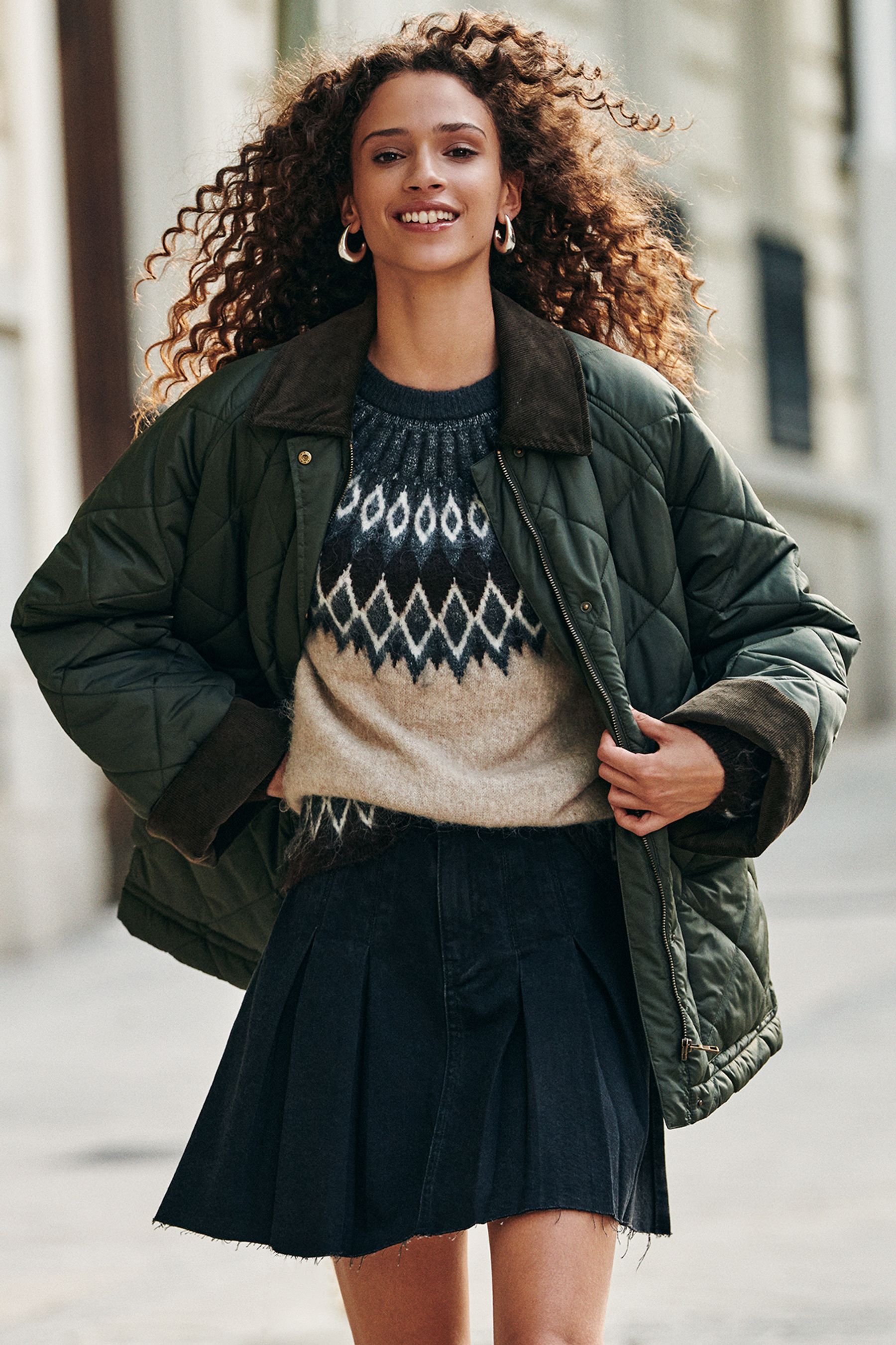 Next pleated denim skirt discount