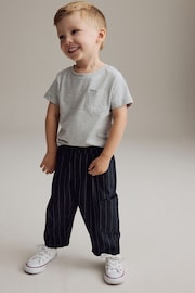 Navy/White Cosy Pull On Smart Trousers (3mths-7yrs) - Image 2 of 4